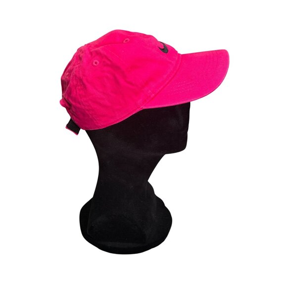 Nike Youth Pink Adjustable Cotton Cap With Black Swoosh Logo and Pink Band OS - Picture 3 of 10